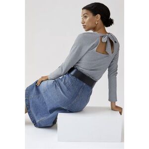 Anthropologie Pilcro Gray Notch Neck Tee - small G3